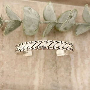 925 Sterling Silver Cuff Bracelet Silver Bangle Chunky Open Cuff Bracelet